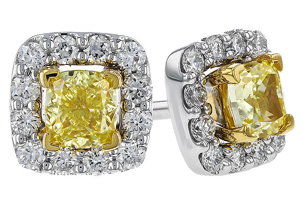 H311-13042: EARR .38 FANCY YELLOW DIAMONDS .54 TW