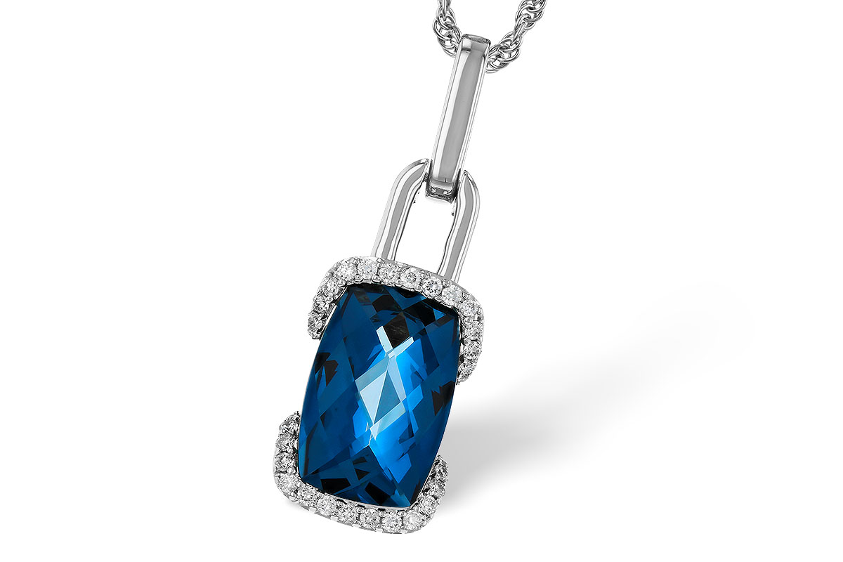 H311-17578: NECK 3.75 LONDON BLUE TOPAZ 3.90 TGW (12x8MM LBT)