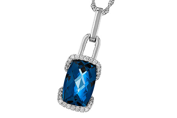 H311-17578: NECK 3.75 LONDON BLUE TOPAZ 3.90 TGW (12x8MM LBT)