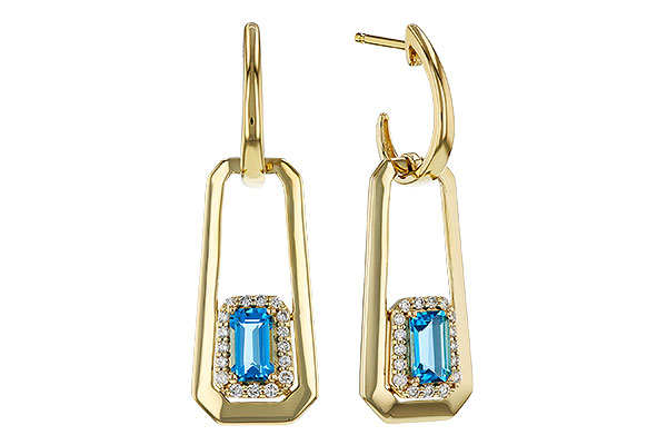 H311-17605: EARRING .66 TW BLUE TOPAZ .80 TGW (5x3MM BT)