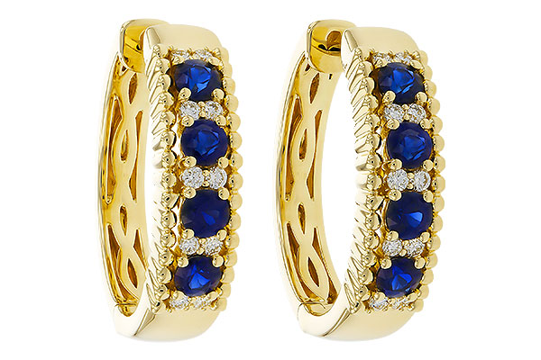 H311-17614: EARRINGS .56 TW SAPP .68 TGW