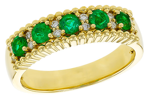 H311-17623: LDS WED RG .48 TW EMERALD .60 TGW