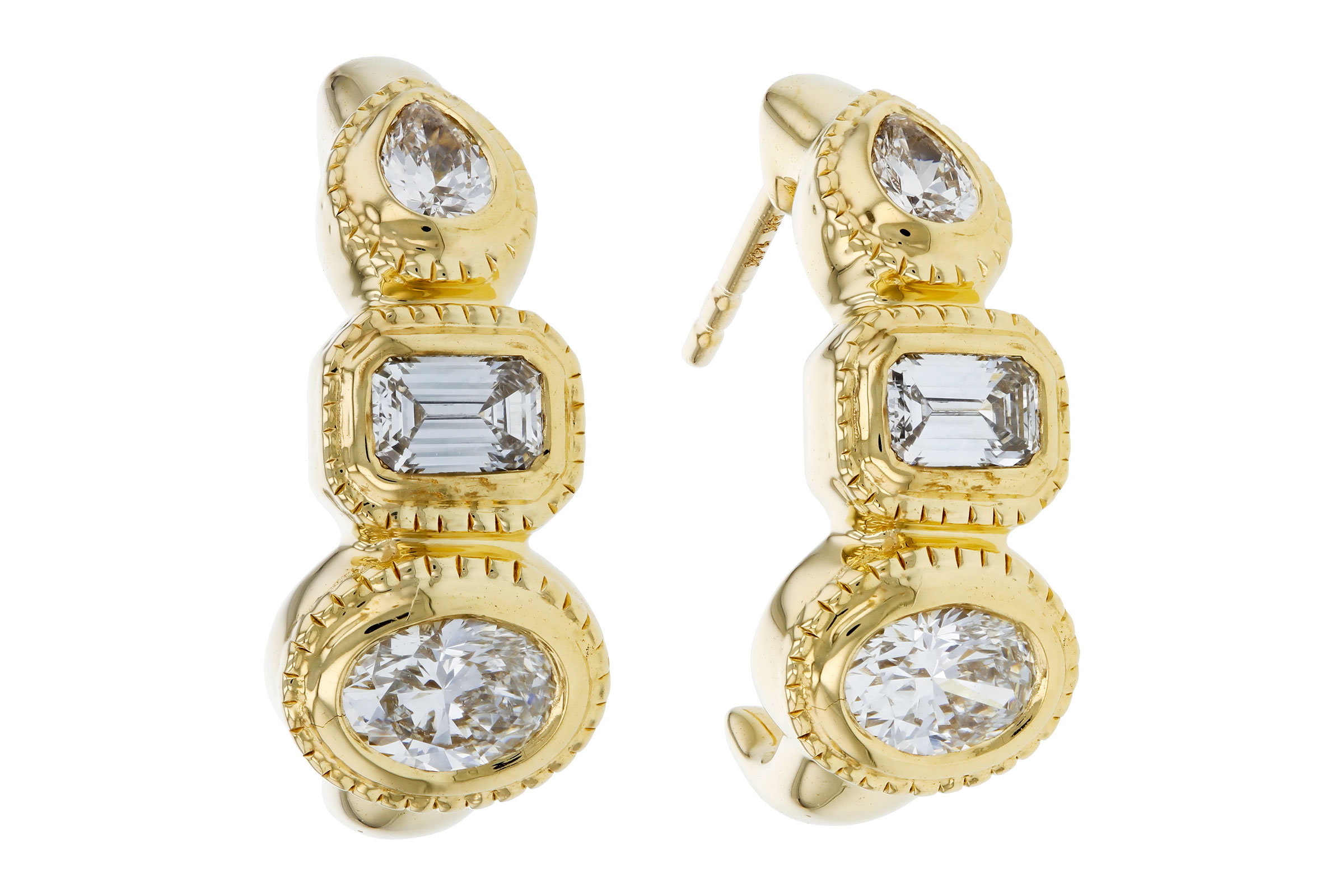 H312-02178: EARRINGS .68 TW FANCY CUT DIAMONDS