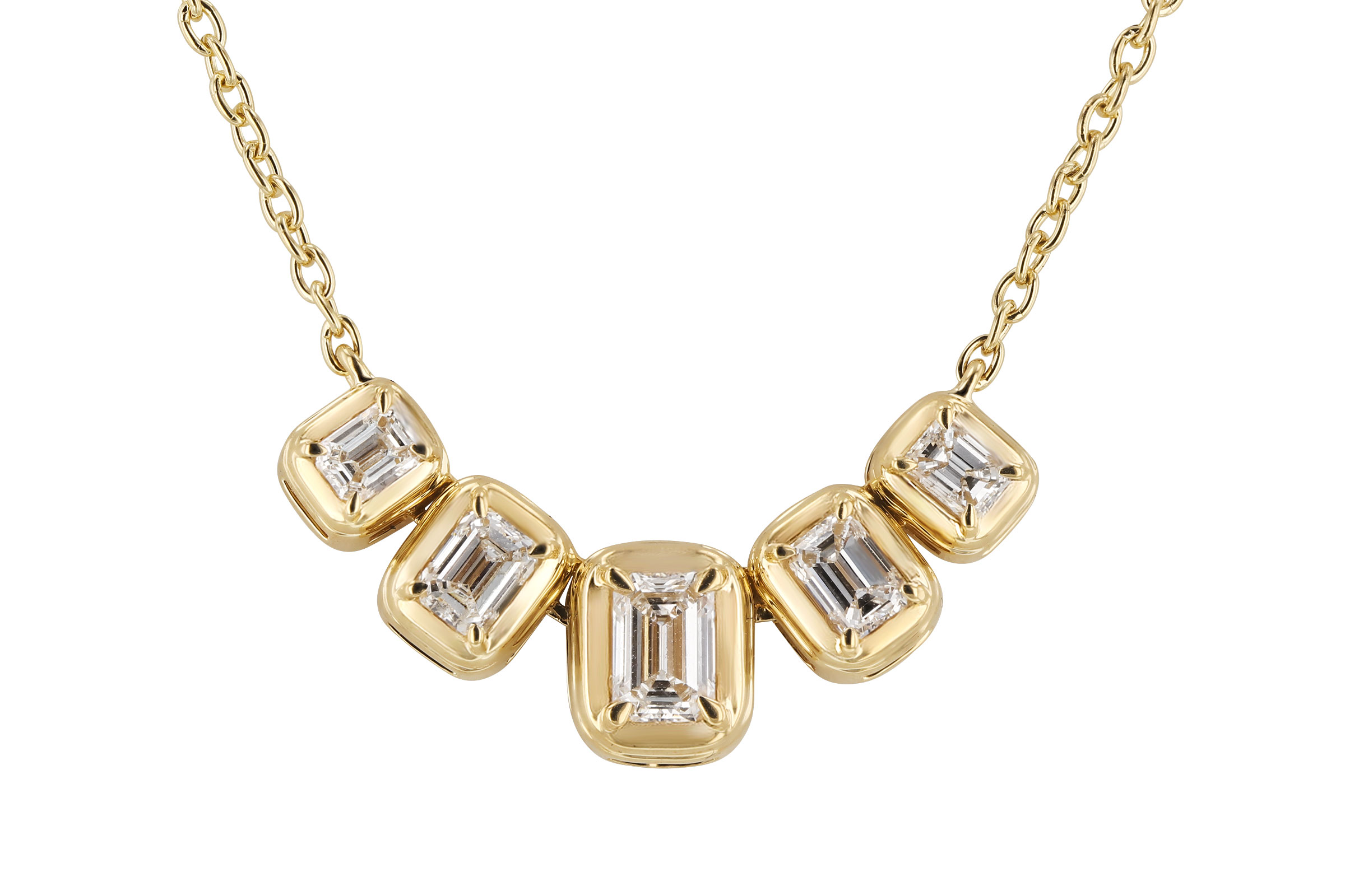 H312-03014: NECKLACE .87 TW EMERALD CUT DIA (18")