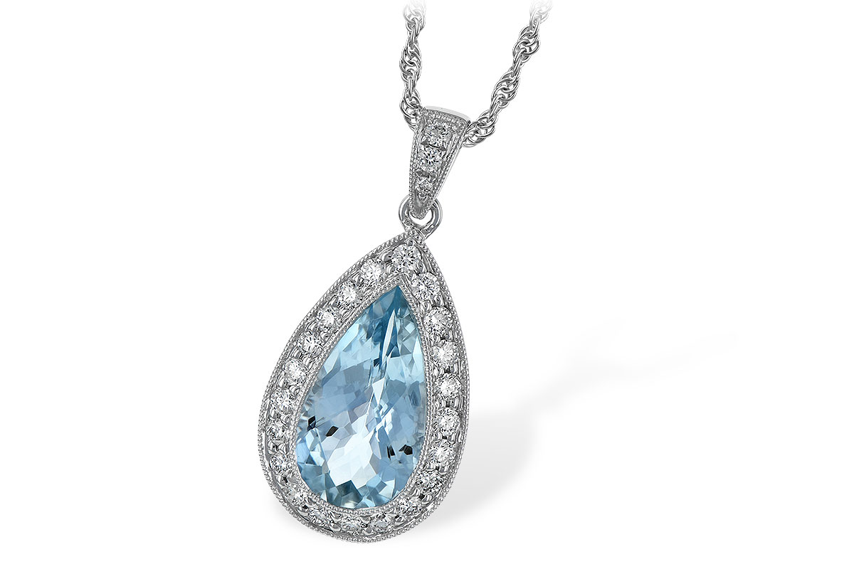 K042-08532: NECKLACE 2.20 AQUA 2.55 TGW