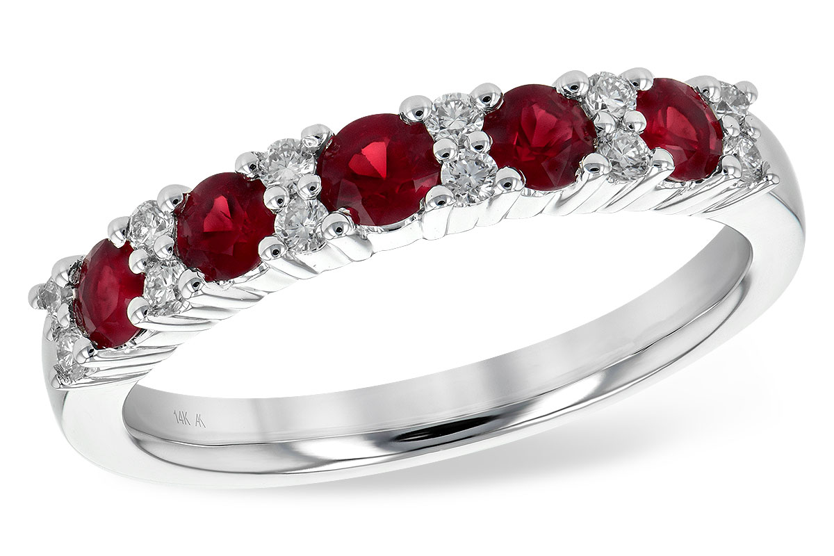K226-55814: LDS WED RG .66 RUBY .83 TGW