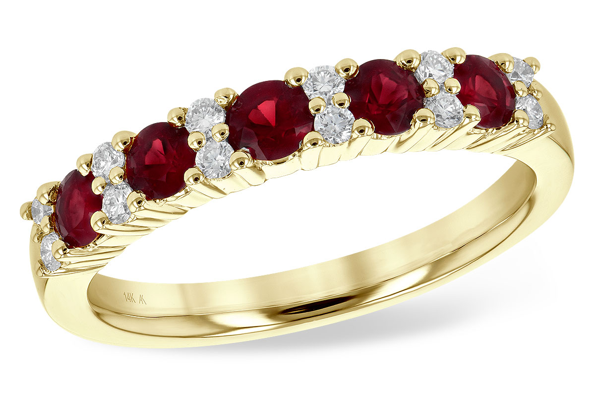 K226-55814: LDS WED RG .66 RUBY .83 TGW