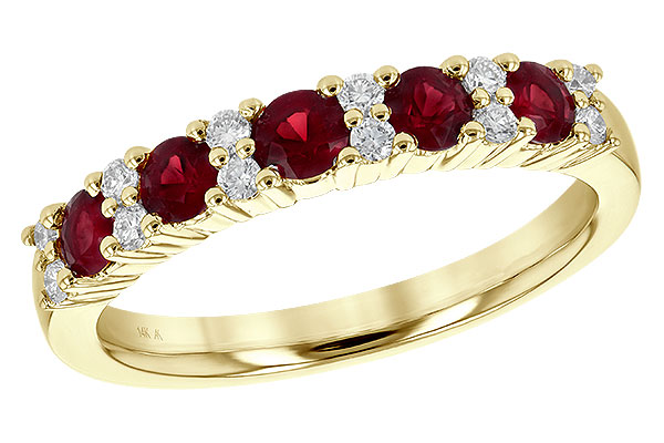 K226-55814: LDS WED RG .66 RUBY .83 TGW