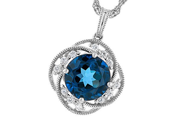 K310-21251: NECK 2.90 LONDON BLUE TOPAZ 3.05 TGW (9MM LBT)