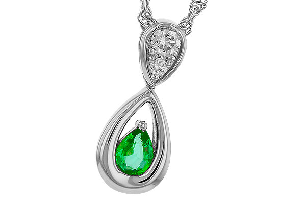 K311-13051: NECKLACE .10 EMERALD .16 TGW (4x3 EMER)