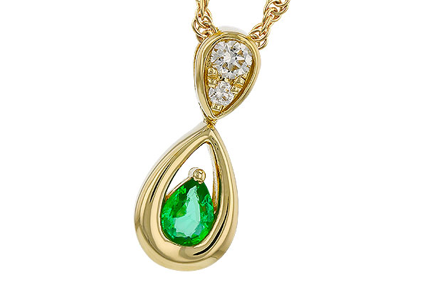K311-13051: NECKLACE .10 EMERALD .16 TGW (4x3 EMER)