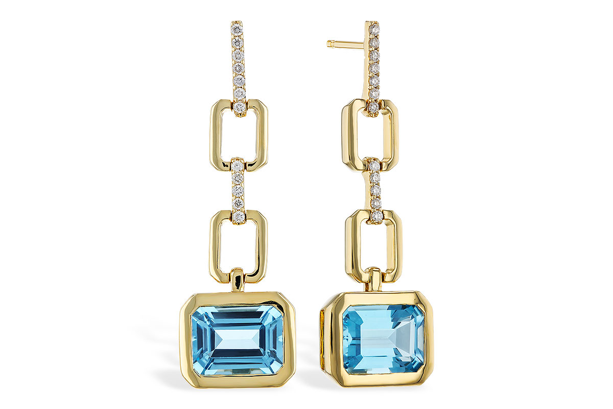 K311-13923: EARRINGS 3.20 BLUE TOPAZ 3.32 TGW (8x6MM BT)
