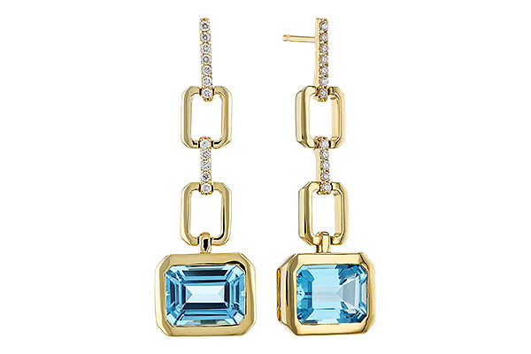 K311-13923: EARRINGS 3.20 BLUE TOPAZ 3.32 TGW (8x6MM BT)