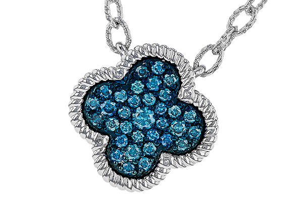 K311-13978: NECKLACE .33 TW BLUE DIAMONDS