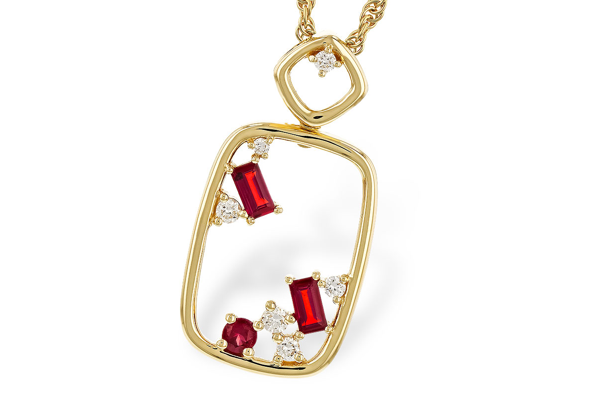 K311-14860: NECKLACE .33 TW RUBY .44 TGW