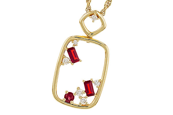 K311-14860: NECKLACE .33 TW RUBY .44 TGW