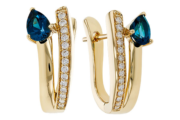 K311-15796: EARR .88 LONDON BLUE TOPAZ 1.08 TGW (6x4MM LBT)