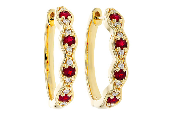 K311-17560: EARRINGS .28 TW RUBY .34 TGW
