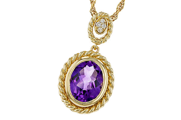 K311-17578: NECKLACE 1.38 AMETHYST 1.40 TGW (9x7MM AMY)