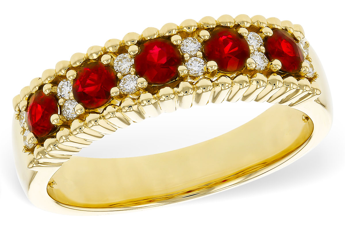 K311-17614: LDS WED RG .60 TW RUBY .72 TGW