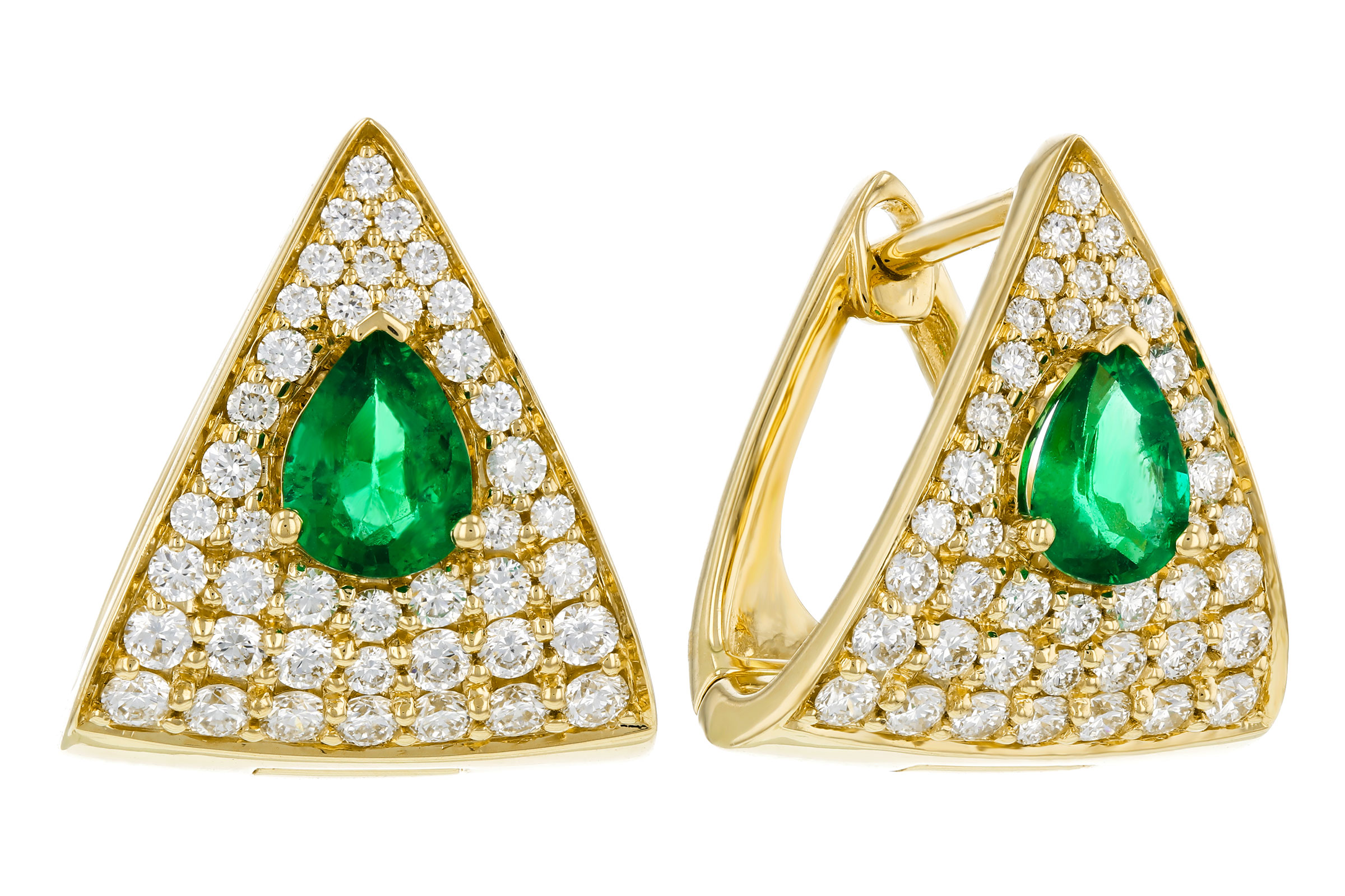 K312-02178: EARRINGS .45 TW EMERALD 1.00 TGW (5x4MM EM)