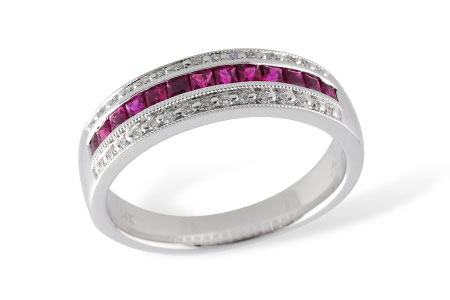 L222-92141: LDS WED RG .50 RUBY .61 TGW