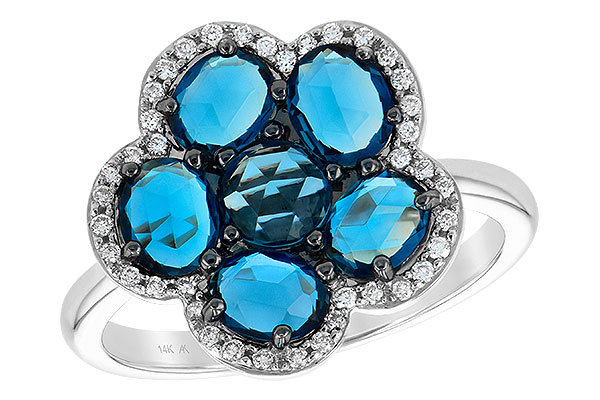 L223-85805: LDS RG 1.82 ROSE CUT BLUE TOPAZ 1.97 TGW