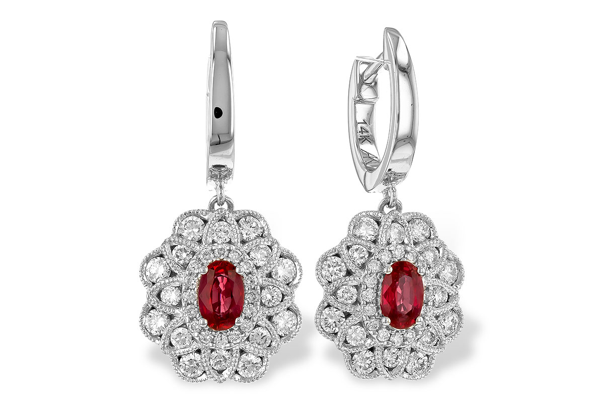 L310-25760: EARR .56 TW RUBY 1.30 TGW (5x3MM RUBY)