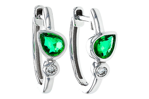 L311-13996: EARRINGS .38 TW EMERALD .44 TGW