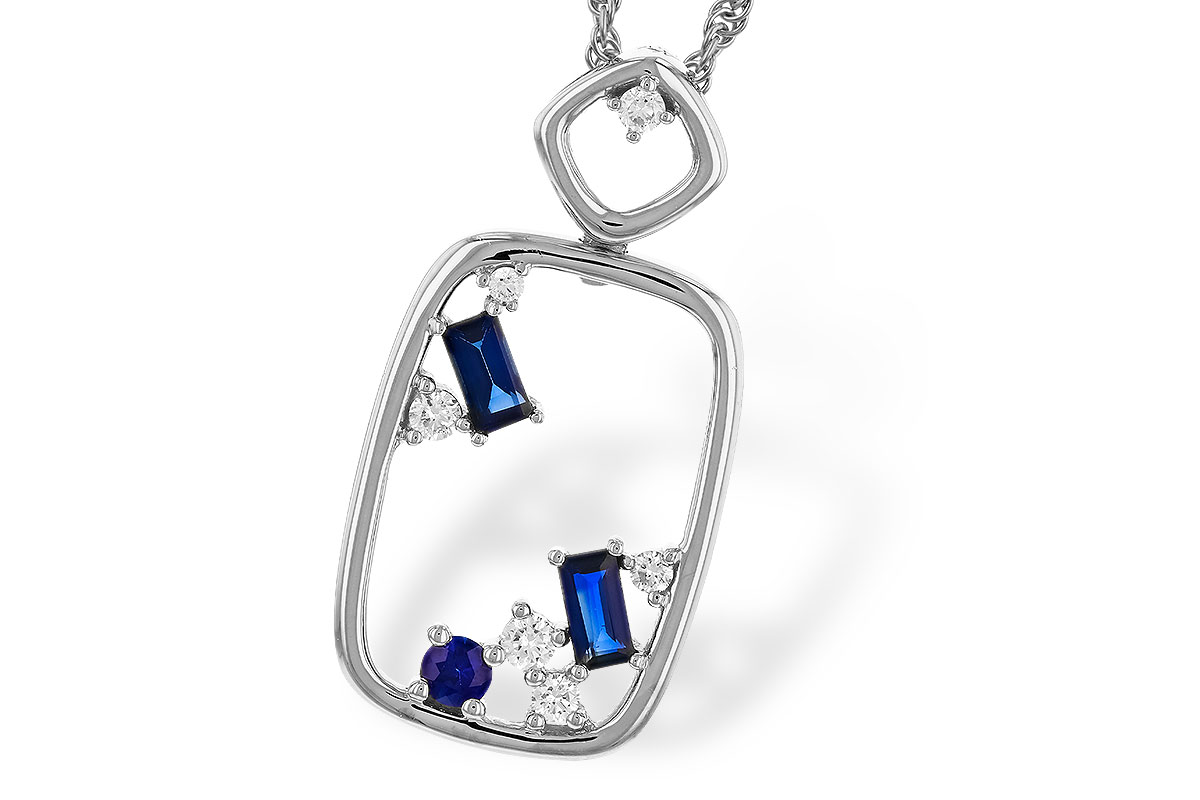 L311-14860: NECKLACE .35 TW SAPPHIRE .46 TGW