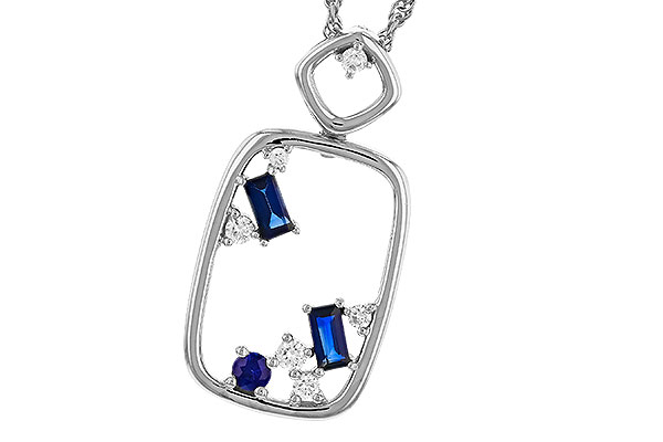 L311-14860: NECKLACE .35 TW SAPPHIRE .46 TGW