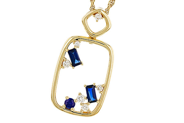 L311-14860: NECKLACE .35 TW SAPPHIRE .46 TGW