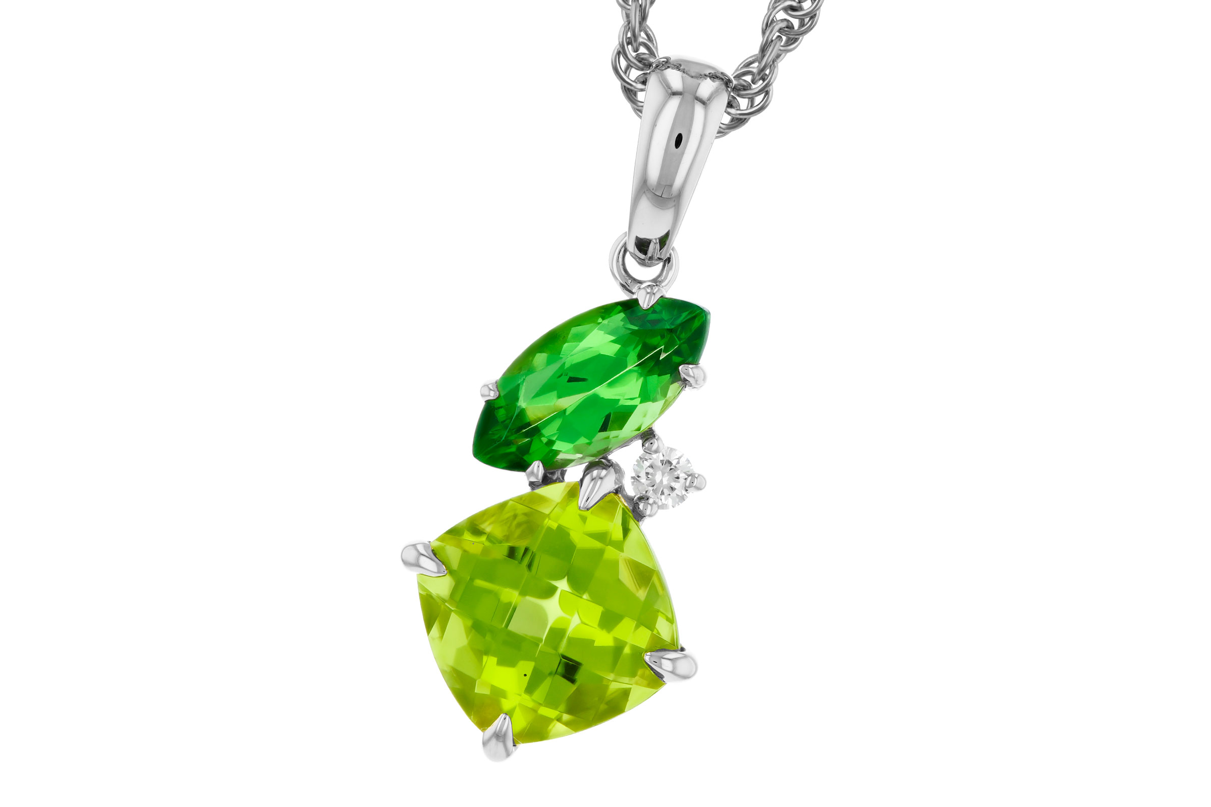 L312-03023: NECKLACE 1.97 TW SEMI-PREC (PER,TSAV) 2.00 TGW