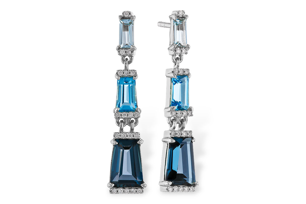 M311-13032: EARRINGS 2.55 BLUE TOPAZ 2.62 TGW
