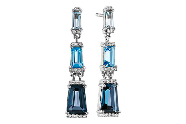 M311-13032: EARRINGS 2.55 BLUE TOPAZ 2.62 TGW