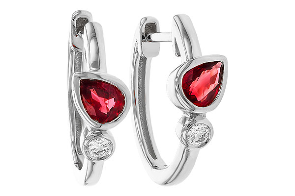 M311-13996: EARRINGS .48 RUBY .54 TGW