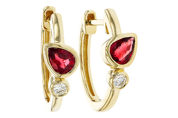 M311-13996: EARRINGS .48 RUBY .54 TGW