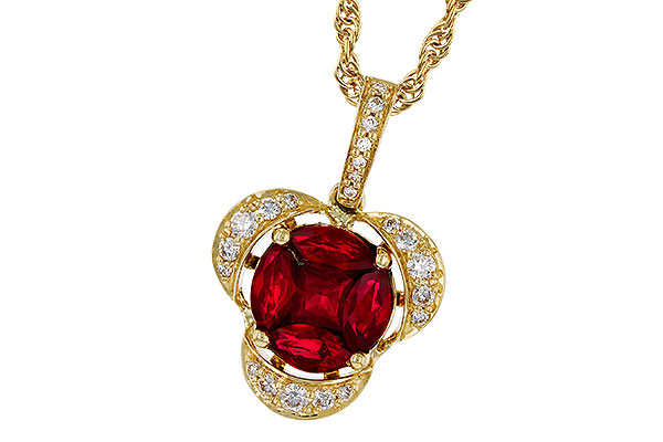 M311-14878: NECKLACE .86 TW RUBY 1.00 TGW