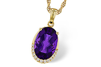 M311-17550: NECKLACE 2.70 AMETHYST 2.76 TGW (12x8MM OV)