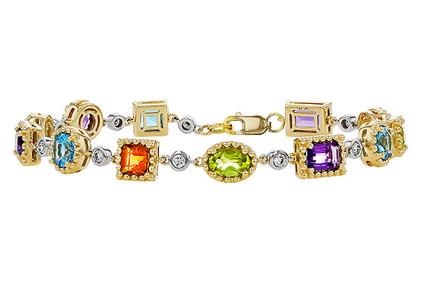M311-17587: BRACELET 4.63 SEMI-PREC (AMY,BT,CIT,PER) 5.05 TGW