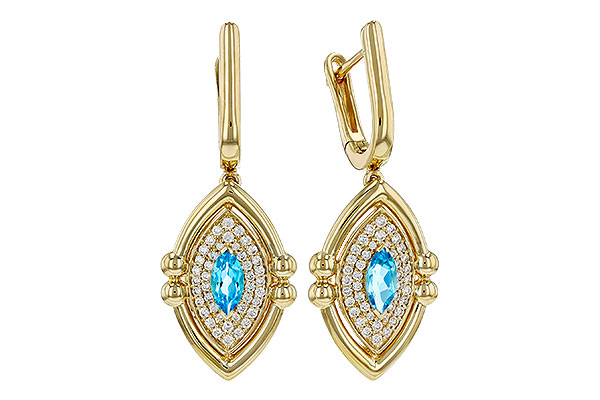 M312-00323: EARRINGS .50 TW BLUE TOPAZ .78 TGW (6x3MM BT)