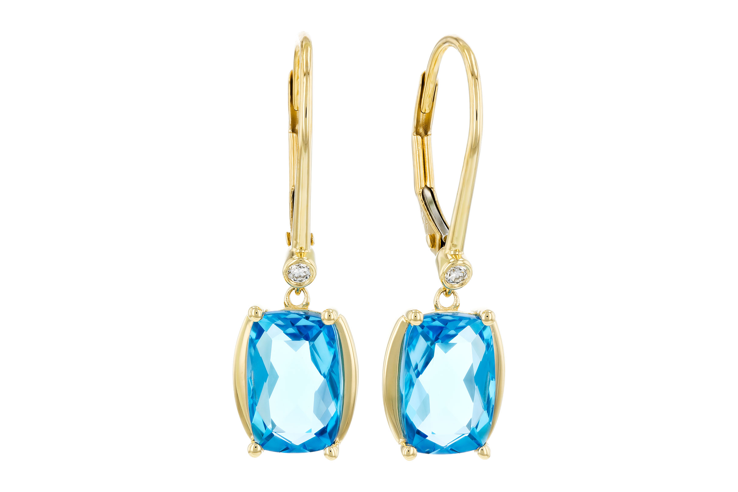 M312-02114: EARRINGS 3.82 TW BLUE TOPAZ 3.85 TGW (9x6MM BT)